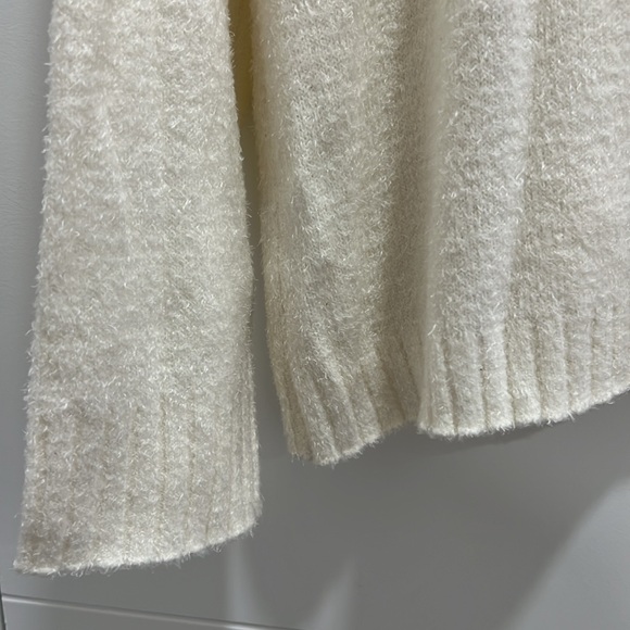 Peace Love World Happy Affirmation Slouchy Ivory Sweater Medium - Picture 3 of 9